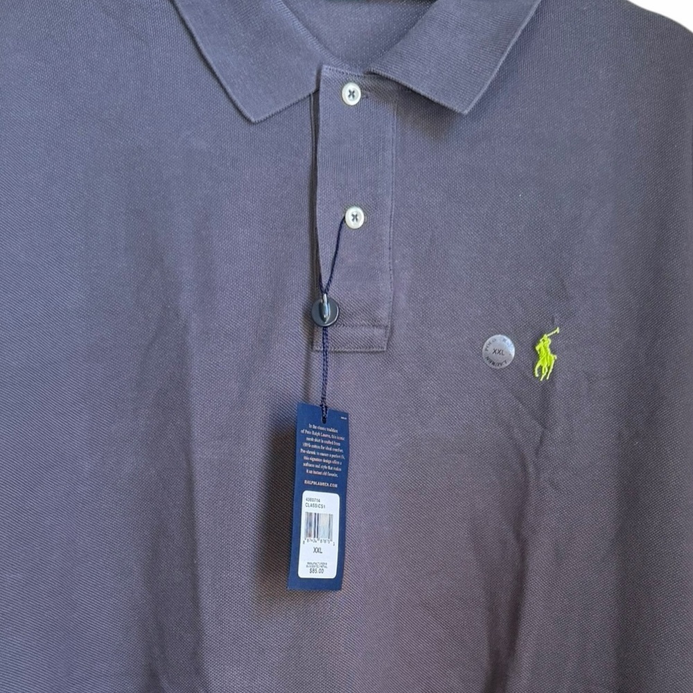 Polo by Ralph Lauren Charcoal Gray Polo 100% Cotton NWT Preppy Luxury Classic - Picture 2 of 7